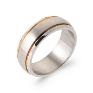 Ring Stål/Gulddoublé